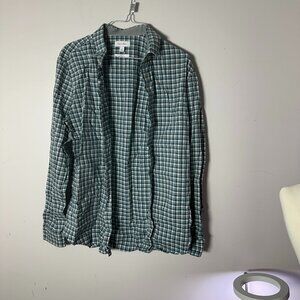 EUC Calvin Klein Mens Slim Fit Button Up Plaid Shirt Medium M Blue White